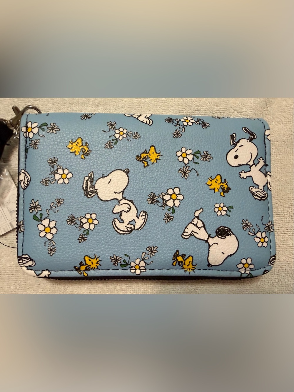 Peanuts Blue Snoopy & Woodstock Floral Wristlet Wallet